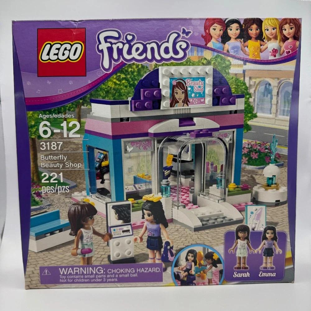 LEGO Friends Butterfly Beauty Shop 3187 Emma Sarah Mini-Dolls 221 Pcs New Sealed